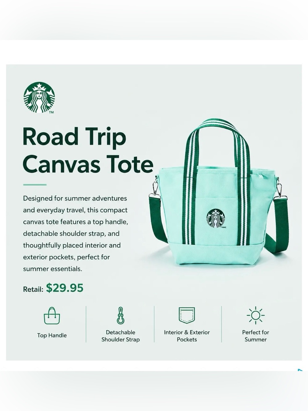 Starbucks ROAD TRIP Canvas Tote